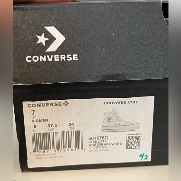 Converse All Star Hi platform CTAS Lift Hi white Platform Sneakers New in box 7 - Picture 9 of 16
